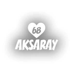 Kalpli 68 Aksaray Araba Sticker 17x17 Cm Beyaz