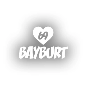 Kalpli 69 Bayburt Araba Sticker 17x17 Cm Beyaz