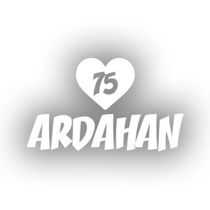 Kalpli 75 Ardahan Araba Sticker 17x17 Cm Beyaz