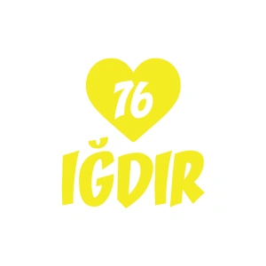 Kalpli 76 Iğdır Araba Sticker 17x17 Cm Sarı