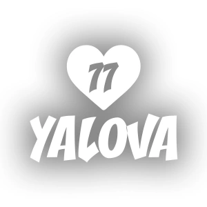 Kalpli 77 Yalova Araba Sticker 17x17 Cm Beyaz