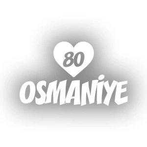 Kalpli 80 Osmaniye Araba Sticker 17x17 Cm Beyaz
