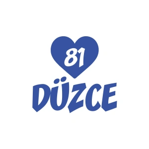 Kalpli 81 Düzce Araba Sticker 17x17 Cm Mavi
