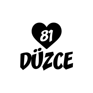 Kalpli 81 Düzce Araba Sticker 17x17 Cm Siyah