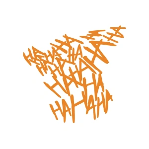 Hahahaha Araba Sticker 17x17 Cm Turuncu