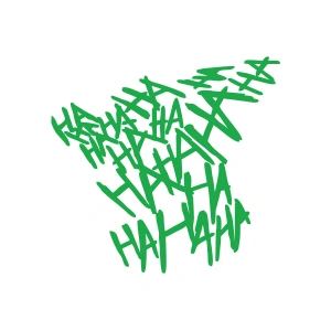 Hahahaha Araba Sticker 17x17 Cm Yeşil