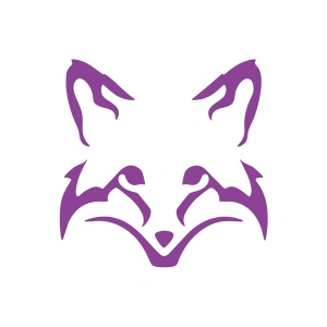 Tilki Kafası Araba Sticker 17x17 Cm Mor