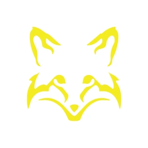 Tilki Kafası Araba Sticker 17x17 Cm Sarı