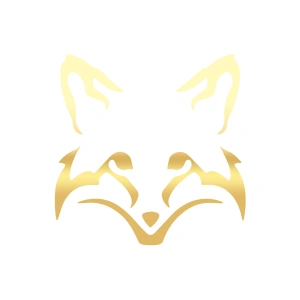 Tilki Kafası Araba Sticker 17x17 Cm Gold