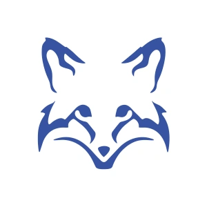 Tilki Kafası Araba Sticker 17x17 Cm Mavi