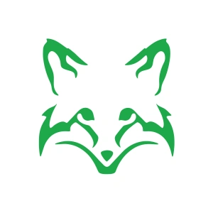 Tilki Kafası Araba Sticker 17x17 Cm Yeşil