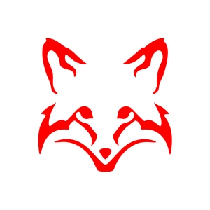 Tilki Kafası Araba Sticker 17x17 Cm Kırmızı