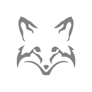 Tilki Kafası Araba Sticker 17x17 Cm Gri