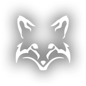 Tilki Kafası Araba Sticker 17x17 Cm Beyaz