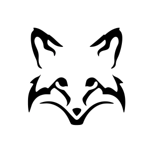 Tilki Kafası Araba Sticker 17x17 Cm Siyah