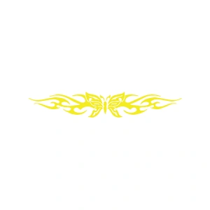 Alevli Kelebek Araba Sticker 17x17 Cm Sarı