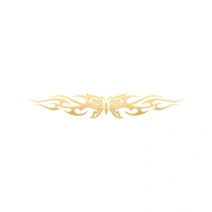 Alevli Kelebek Araba Sticker 17x17 Cm Gold