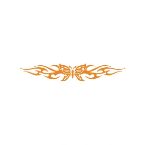 Alevli Kelebek Araba Sticker 17x17 Cm Turuncu