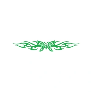 Alevli Kelebek Araba Sticker 17x17 Cm Yeşil