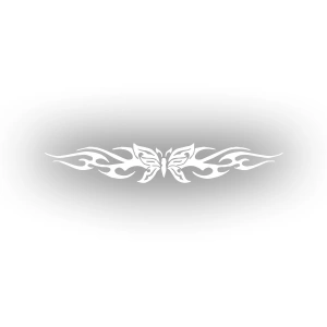 Alevli Kelebek Araba Sticker 17x17 Cm Beyaz