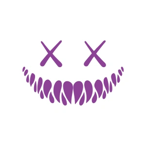 Şeytan Gülen Yüz Araba Sticker 17x17 Cm Mor