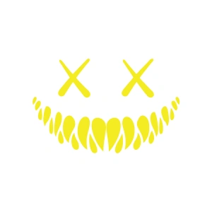 Şeytan Gülen Yüz Araba Sticker 17x17 Cm Sarı