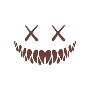 Şeytan Gülen Yüz Araba Sticker 17x17 Cm Kahverengi