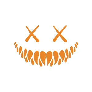 Şeytan Gülen Yüz Araba Sticker 17x17 Cm Turuncu