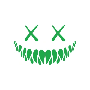 Şeytan Gülen Yüz Araba Sticker 17x17 Cm Yeşil