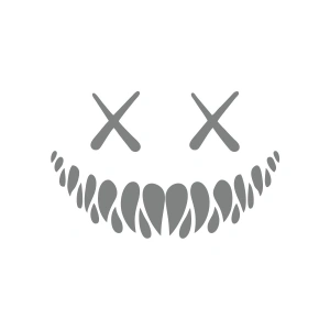 Şeytan Gülen Yüz Araba Sticker 17x17 Cm Gri