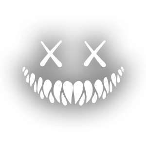 Şeytan Gülen Yüz Araba Sticker 17x17 Cm Beyaz