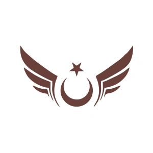 Kanatlı Türk Bayrağı Araba Sticker 17x17 Cm Kahverengi