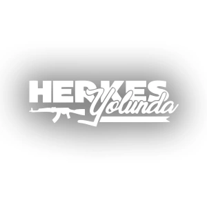 Herkes Yolunda AK-47 Araba Sticker 17x17 Cm Beyaz