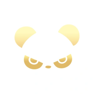 Kızgın Panda Araba Sticker 17x17 Cm Gold