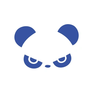 Kızgın Panda Araba Sticker 17x17 Cm Mavi