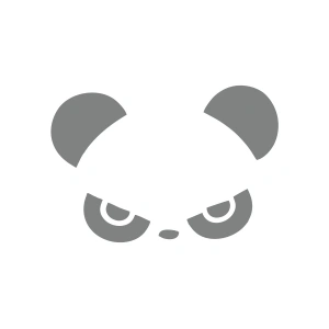 Kızgın Panda Araba Sticker 17x17 Cm Gri