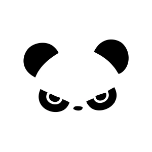 Kızgın Panda Araba Sticker 17x17 Cm Siyah