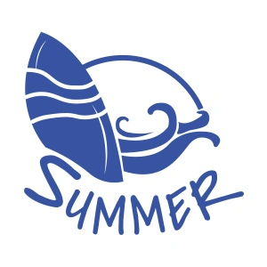 Summer Araba Sticker  17x17 Cm Mavi