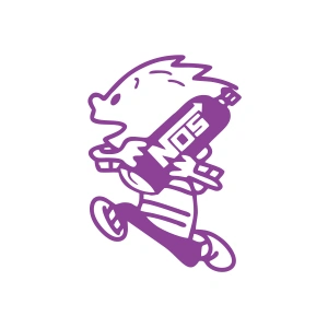 Nos Taşıyan Çocuk Araba Sticker 17x17 Cm Mor