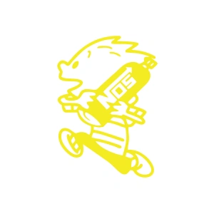 Nos Taşıyan Çocuk Araba Sticker 17x17 Cm Sarı