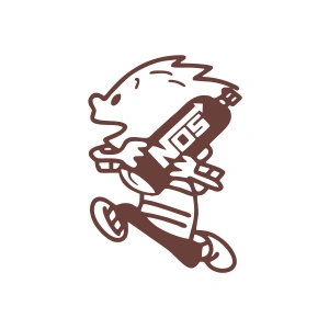 Nos Taşıyan Çocuk Araba Sticker 17x17 Cm Kahverengi