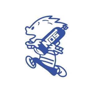 Nos Taşıyan Çocuk Araba Sticker 17x17 Cm Mavi