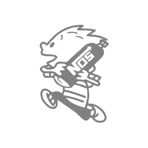 Nos Taşıyan Çocuk Araba Sticker 17x17 Cm Gri