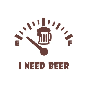 I Need Beer Araba Sticker  17x17 Cm Kahverengi