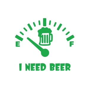 I Need Beer Araba Sticker  17x17 Cm Yeşil
