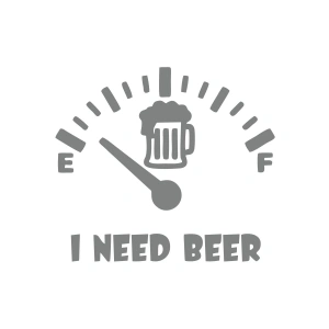 I Need Beer Araba Sticker  17x17 Cm Gri