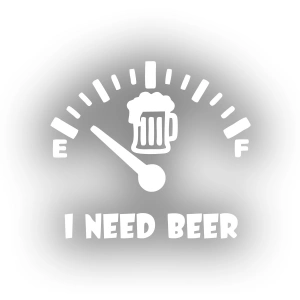 I Need Beer Araba Sticker  17x17 Cm Beyaz