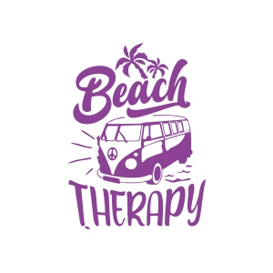 Beach Therapy Araba Sticker 17x17 Cm Mor