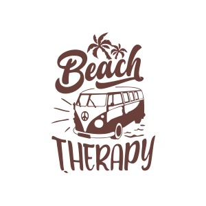 Beach Therapy Araba Sticker 17x17 Cm Kahverengi