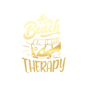 Beach Therapy Araba Sticker 17x17 Cm Gold